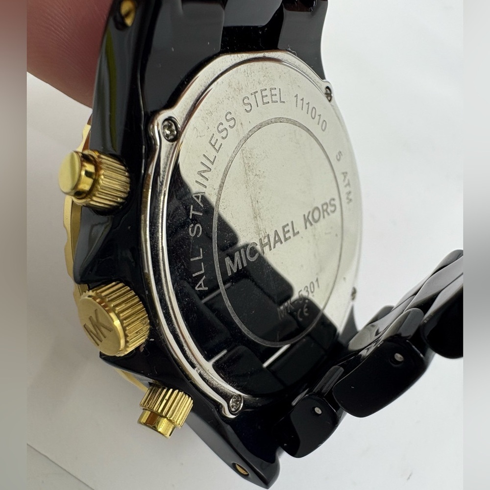 Authentic‎ Michael Kors Chronograph Quartz Crystal Black Dial Ladies Watch - Picture 11 of 14